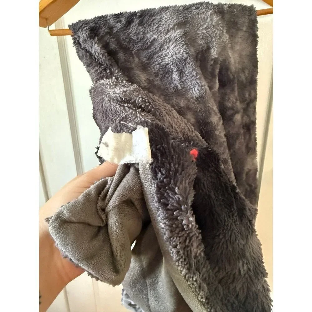 Large gray throw blanket